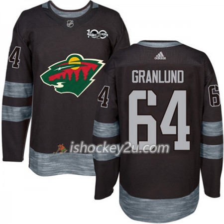 Mænd NHL Minnesota Wild Trøje Mikael Granlund 64 1917-2017 100th Anniversary Adidas Sort Authentic
